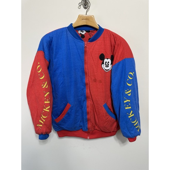 Vintage Disney Mickey Jacket Mickey & Co All Over Print Reversible Puffer Jacket - Picture 3 of 10